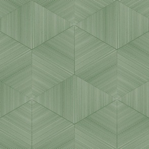 textured hexagon weave - garden grove green_ white - geometric