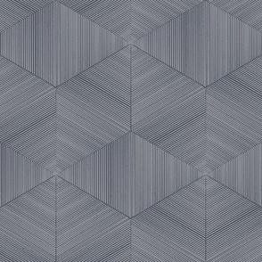 textured hexagon weave - mineral gray blue_ white - geometric
