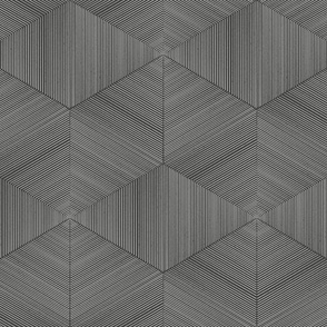 textured hexagon weave - iron ore gray_ white - geometric