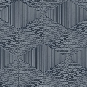 textured hexagon weave - naval blue_ white - geometric