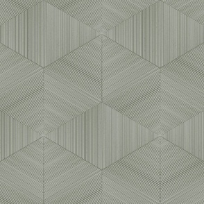 textured hexagon weave - dried thyme green_ white - geometric