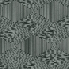 textured hexagon weave - roycroft bottle green_ white - geometric