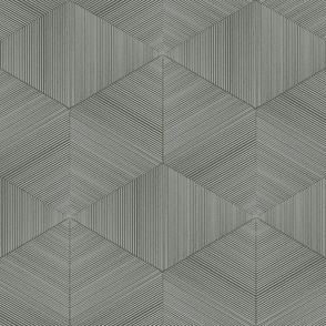 textured hexagon weave - pewter green_ white - geometric