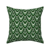 Large stylised mermaid scales in light and dark green