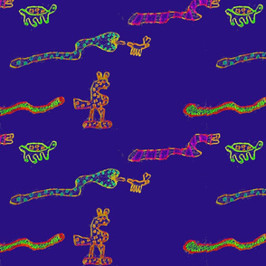 Chris__snake_repeating_pattern blue background