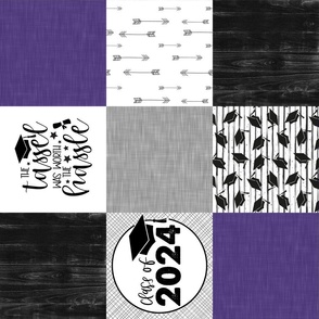 Grad 2024//Purple - Wholecloth Cheater Quilt - Rotated