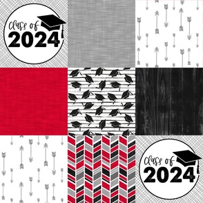 Grad 2024//Red - Wholecloth Cheater Quilt