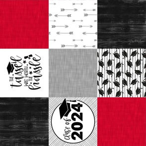 Grad 2024//Red - Wholecloth Cheater Quilt 