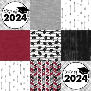Grad 2024//Burgandy - Wholecloth Cheater Quilt