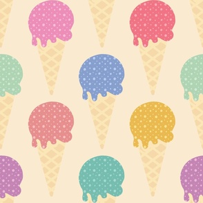 Fruity Ice Cream Cones, 24-inch repeat