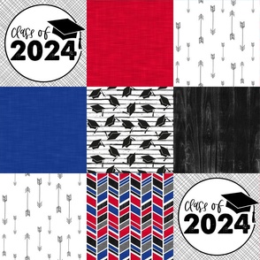 Grad 2024//Blue&Red - Wholecloth Cheater Quilt 