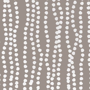 Wavy Polka Dot Stripes -  Neutral Beige and White
, Large
