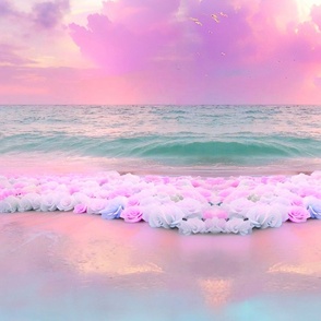 sea foam, roses, in the sky 