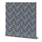 009 - Small scale slate grey, cream, brown and turquoise Take a Hike Kiwiana stars for children's wallpaper, kids duvet covers, night time, galaxy, constellation. bold, vibrant decor