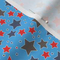 009 - Small scale red, grey and turquoise Take a Hike Kiwiana stars for children's wallpaper, kids duvet covers, night time, galaxy, constellation. bold, vibrant decor
