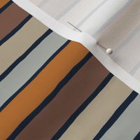 Irregular horizontal stripes on the beach in soft moody colours - multicolor: light blue, eggshell tan, ocher brown, dark brown - rustic natural pattern with organic lines (girls, boys, gender neutral, feminine, masculine, unisex)