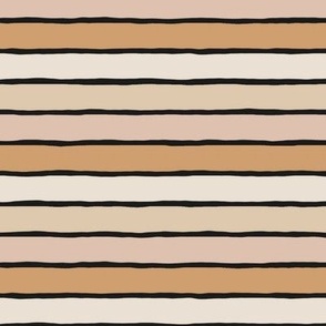 Irregular horizontal stripes on the beach in soft light colours - multicolor: linen beige, pale baby pink, honey brown - rustic natural pattern with organic lines (girls, boys, gender neutral, feminine, masculine, unisex)