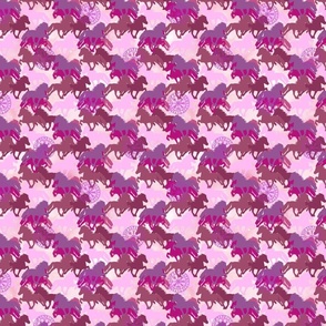 Herd of icelandic horses  - toelter - vegvísir - pink