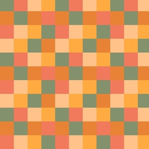 Classical checkered pattern: warm peach fuzz palette