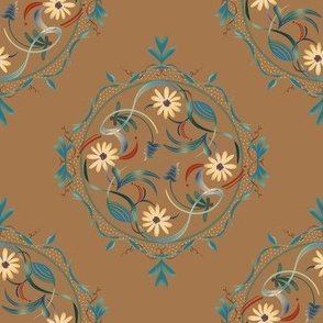 Boho Paper Daisy Medallions Copper Tan (large)