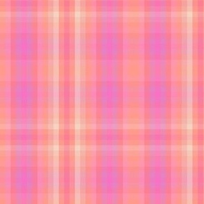 Dopamine Madras checks in pink orange and purple light Medium scale