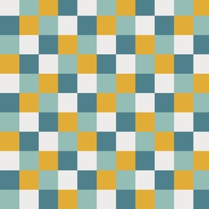 Classical checks in mustard yellow and blue