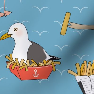 Seagulls, fish & chips