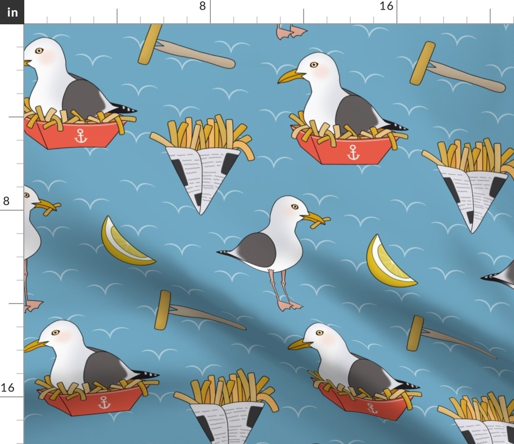 Seagulls, fish & chips