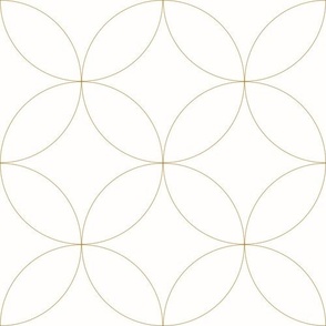 Classic Geometric Circles And Diamonds Yellow Ochre on White