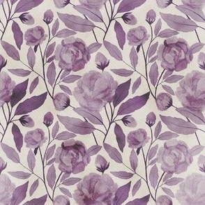 French Country Rose//lavender Mauve//small scale//Wallpaper//Home decor//fabric
