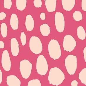 Abstract Dots-Cream on Pink
