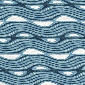In The Waves - Coastal Decor - Wavelike Texture - Wavy Stripe 