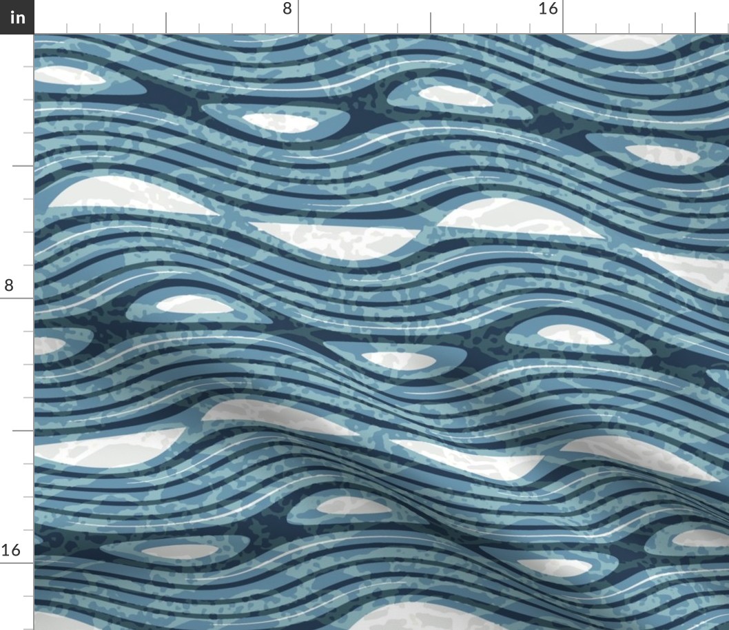 In The Waves - Coastal Decor - Wavelike Texture - Wavy Stripe 