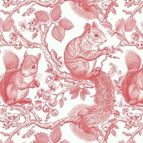 Red Toile Squirrels