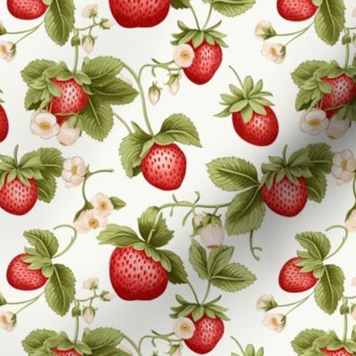 Strawberries & Blooms Collection - large with white background