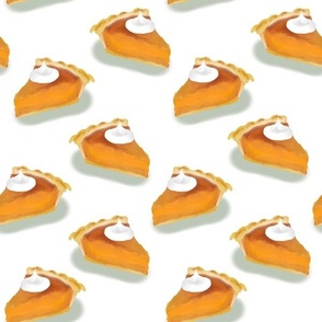 Medium Pumpkin Pie Slices on White