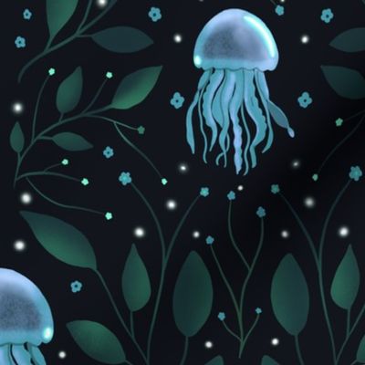 Bioluminescent Beach Jellyfish Dreams