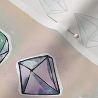 Minimalist Watercolor Crystals 