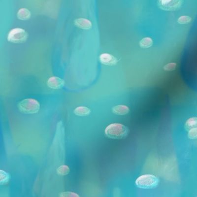 Rising Water Bubbles and Psychedelic Blue and Emerald Green Drops