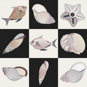 Beach Tiles - Muted Shades / Large