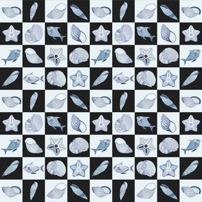 Beach Tiles - Icy Blue Shades / Medium