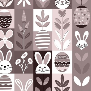 Easter Delight - Baby Pink + Grey + White ( Large )