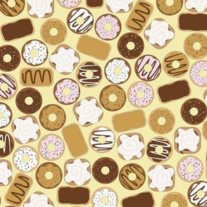 Cinnamon Rolls and Donuts Yellow- Medium Print