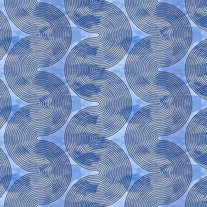 black vertical waves on blue