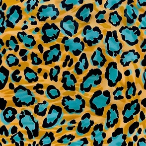 Medium Turquoise and Gold Cheetah