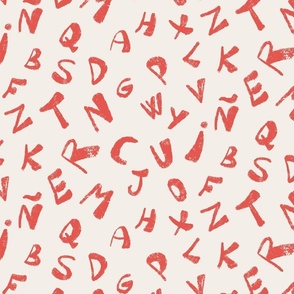   Alphabet Adventure: A Playful Pattern of Letters and Characters, pink-red, abecedario