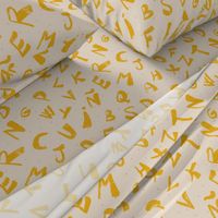 Alphabet Adventure: A Playful Pattern of Letters and Characters,Yellow , abecedario