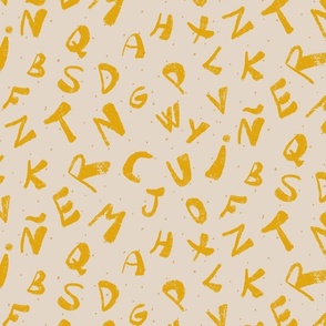 Alphabet Adventure: A Playful Pattern of Letters and Characters,Yellow , abecedario