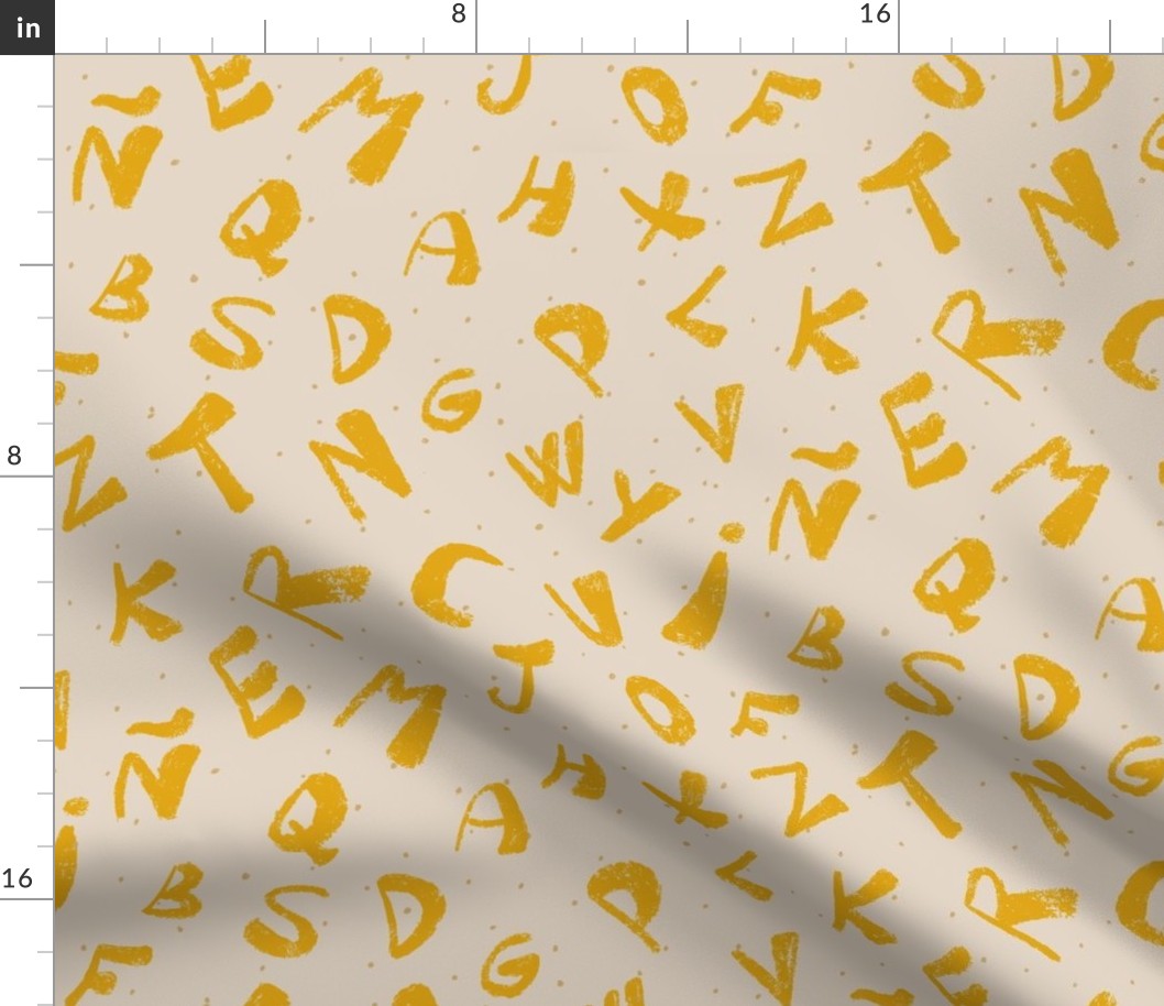 Alphabet Adventure: A Playful Pattern of Letters and Characters,Yellow , abecedario