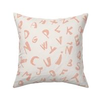  Alphabet Adventure: A Playful Pattern of Letters and Characters, pale pink, abecedario